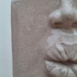Handcrafted Face Ceramic Vase / Planter GREY – 15.5 × 15.5 cm