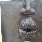 Handcrafted Face Ceramic Vase / Planter BLACK – H 19 × 18.5 cm - Image 3