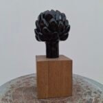Handcrafted Ceramic Candlestick "Artichoke" BLACK –17 cm - Image 2