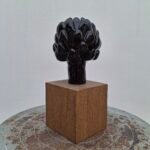 Handcrafted Ceramic Candlestick "Artichoke" BLACK –17 cm - Image 3