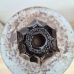 Handcrafted Ceramic Candlestick "Flower" BLACK – 15 cm - Image 4