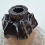 Handcrafted Ceramic Candlestick "Flower" BLACK – 15 cm - Image 5