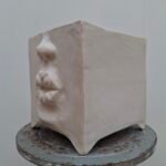 Handcrafted Face Ceramic Vase WHITE – 16.5 × 15.5 cm - Image 3